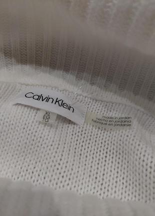 Оригинальный длинный свитер, джемпер calvin klein молочного цвета 48-509 фото