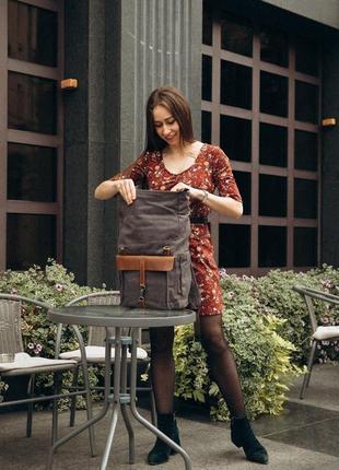 Стильный женский рюкзак innsbruck. винтажный роллтоп с отделеним для ноутбука6 фото