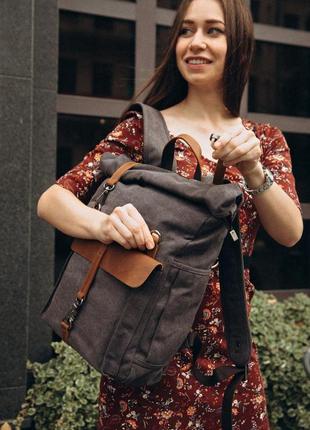 Стильный женский рюкзак innsbruck. винтажный роллтоп с отделеним для ноутбука4 фото