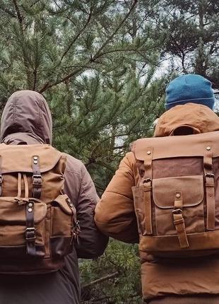 Модний вологостійкий рюкзак mount. дуже міцний зносостікий. унісекс. коричневий3 фото