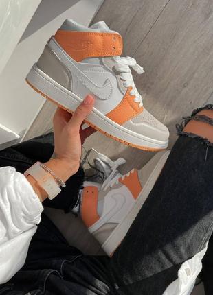 👟nike air jordan 1 retro (персиковые с бежевым)4 фото