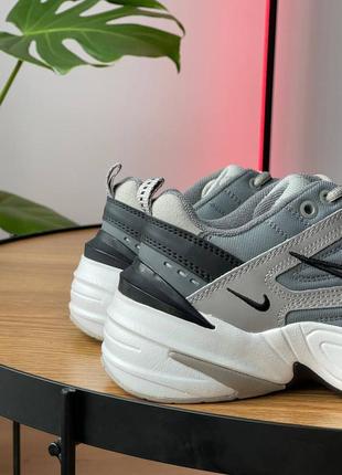 Женские кроссовки найк м2к серые / nike m2k tekno ‘atmosphere grey black’ 25 фото