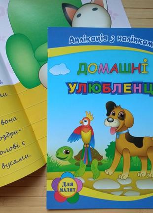 Аплікація з наліпками+ цікаві розповіді+ завдання на уважність домашні улюбленці