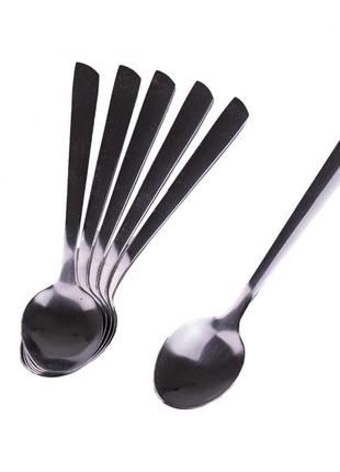 Набір столових чайних ложок 6 шт нержавіюча сталь гальванічне покриття столовий набір