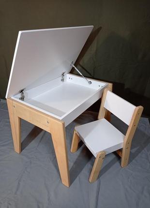 Дитячий стіл з нішею і стілець скандік1 фото