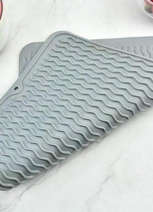 Сушка-килимок для посуду 40см х 30см силіконовий тм "а-плюс"3 фото