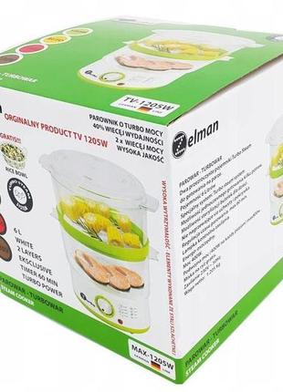 Пароварка zelman 400w, 6 літрів, 2 піддони