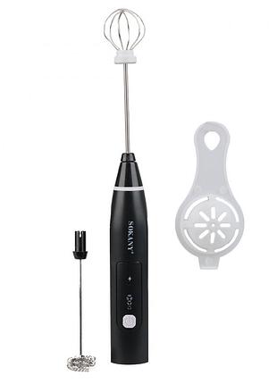 Спінювач молока sokany sk-1772 hand mixer usb 1200mah black збивалка для молока