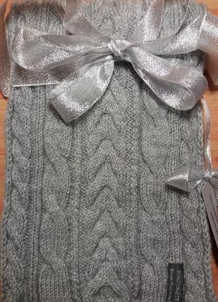 Мужской шарф “манхеттен” ручной работы. цвет -серый. мериносовая шерсть.