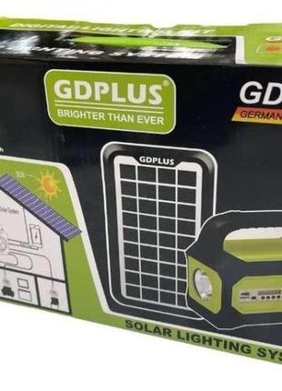 Універсальна сонячна станція ліхтар gdplus gd-8073 з power bank + 3 ліхтарі lk2274 фото