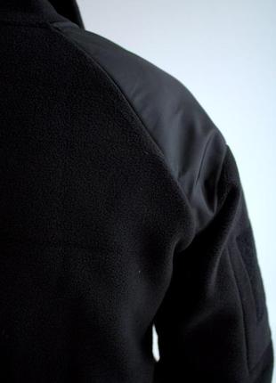 Флісова тактична куртка на застібці (колір чорний)7 фото