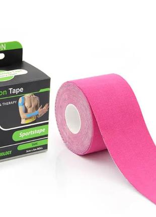 Кінезіо тейп kinesiology tape 5см х 5м розовый індивідуальна упаковка1 фото