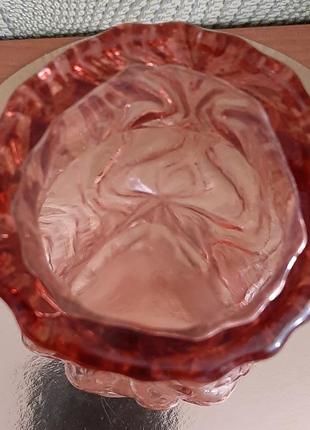 Ваза из розового стекла4 фото