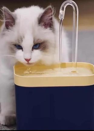 Питний фонтан для котів та собак 1.5l pet water fountain  з фільтром синій3 фото