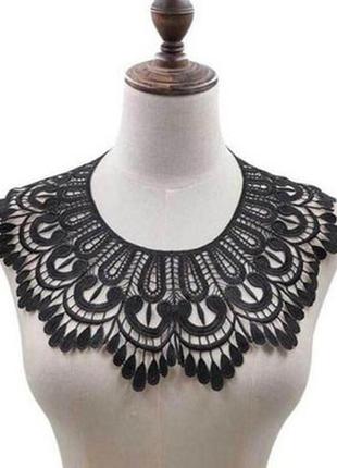 Комір пришивний мереживо чорний 4867-51