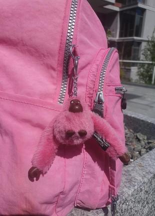 Рюкзак kipling кипилінг 14 л, ніжно-рожевий меланж, з мавпкою6 фото