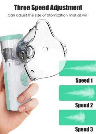 Інгалятор небулайзер ультразвуковий для дітей і дорослих меш-небулайзер ингалятор  jsl-w303  100 khz портативний білий2 фото
