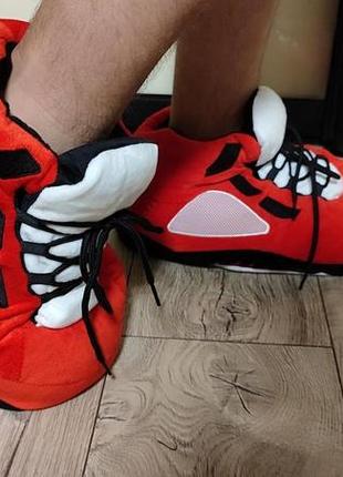 Тапки кросовки джордан красные размер 40-45(30см)