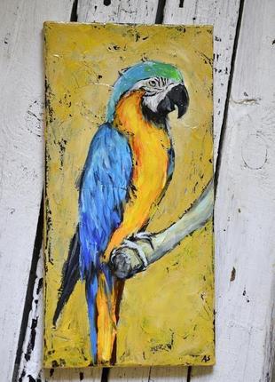 Картина авторская "parrot", 40х20 см (акрил, холст)