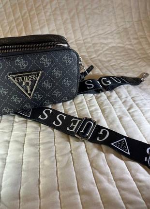 Сумка guess crossbody black сумочка-гес клатч черный кожаный мини сумочка на плечо модная кросс-боди ко6 фото