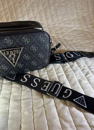 Сумка guess crossbody black сумочка-гес клатч черный кожаный мини сумочка на плечо модная кросс-боди ко4 фото