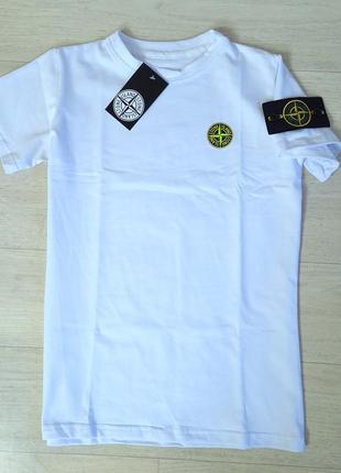 Белая футболка stone island рост 134-164