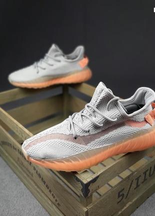 Adidas yeezy boost 350 new серые с оранжевым2 фото