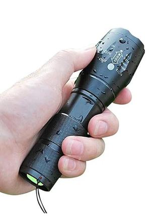 Ліхтарик ручний далекобійний в корпусі з алюмінієвого сплаву , під акумулятора 186507 фото