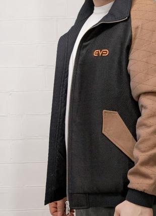 Куртка бомбер мужская, дизайнерский пилот, демисезонная, шерсть8 фото