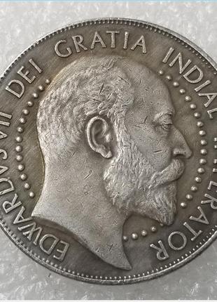 Сувенир монета великобритании 1 крона 1902. король эдуард vii / гербы