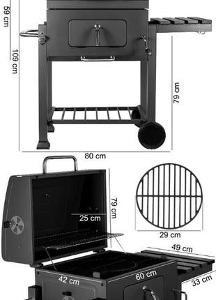 Угольный гриль maltec для барбекю maltec (польша)4 фото
