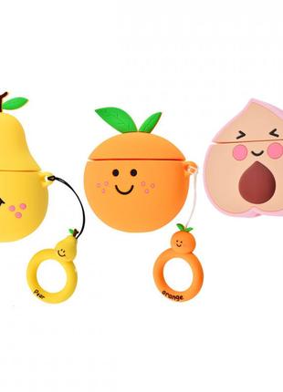 Силіконовий футляр smile fruits series для навушників airpods 1/2 + кільце1 фото