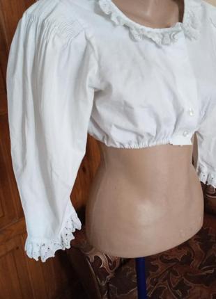 Блуза кроп- топ, вкорочена, баварська,вінтажна.5 фото