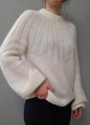 Мохеровий светр ручної в'язки2 фото