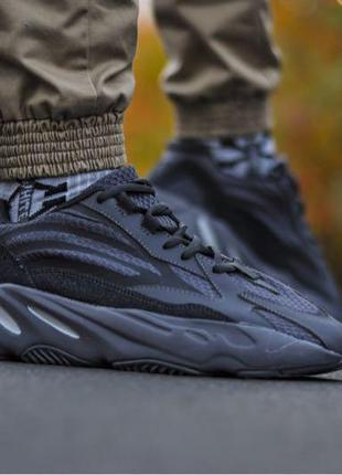 Кроссовки мужские adidas yeezy 700 черные (адидас изи, кросівки)