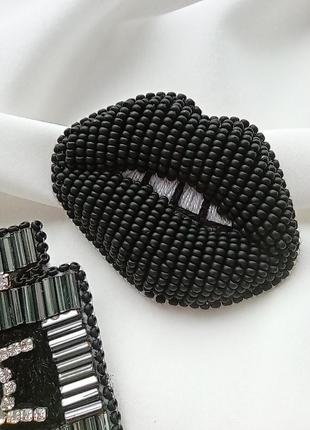 Набор брошек макияж (чёрный)2 фото
