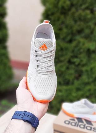 Adidas cloudfoom серые с оранжевым9 фото