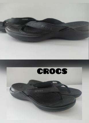 Crocs capri flip вьетнамки шлепанцы стропицы w 6 стелька 24 см. кожаные.