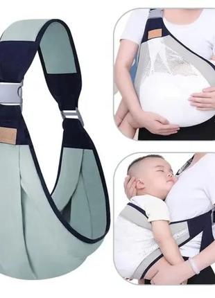 Слінг-переноска для немовлят baby sling, повітропроникне перенесення з 3d-сіткою для перенесення дітей1 фото