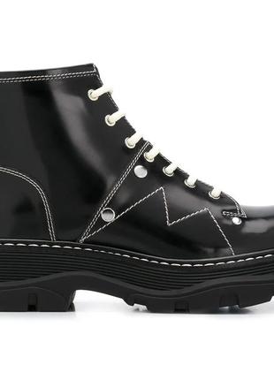 Ботинки женские alexander mcqueen ankle boots черные (александр маккуин анкли, черевики)