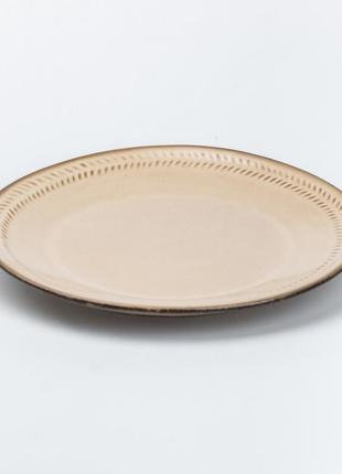 Тарелка обеденная круглая керамическая 22.5 см3 фото