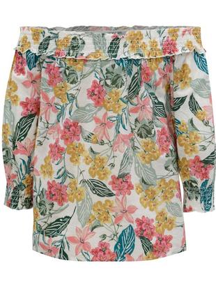 100% коттон роскошная фирменная натуральная блузка с открытыми плечами супер качество!4 фото