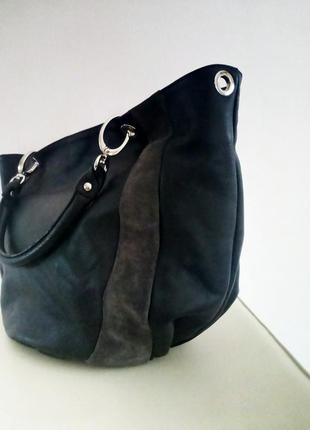 Мега стильная кожаная сумка/cate gray4 фото