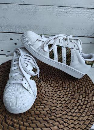 Кожаные кроссовки оригинал adidas superstar 36-37p5 фото