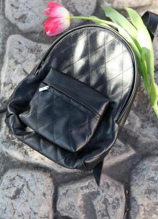 Стильный женский кожаный рюкзак (размер м),  шкіряний рюкзак на кожен день4 фото
