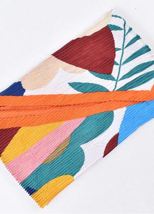 Женский платок плиссе цветной нарядный, 90*90 см5 фото
