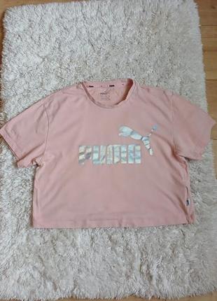 Актуальная футболка puma, спортивная футболка, укороченная спортивная футболка puma, спортивный топ, спортивная подростковая футболка2 фото