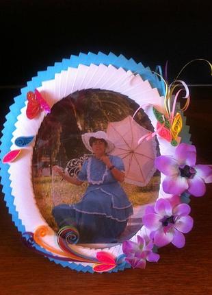 Фоторамка в технике квиллинга и  модульное оригами