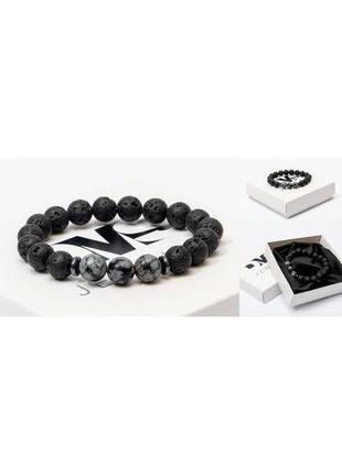 Браслет dms jewelry из обсидиана, лавового камня, гематита volcano energy bracelet3 фото