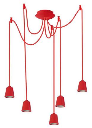 Люстра паук на 5 лампочек потолочная е27 sneha (525 red)